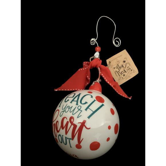 Laura Kirkland Glass Ornament, Glory Haus: “Teach your heart out 2019” - Picture 5 of 5